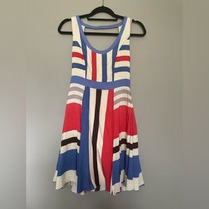 MINUET red white and blue fit and flare dress